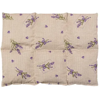 Leinsamenkissen groß 40x30cm 6-Kammer - Landhausstil-Romantik - Wärmekissen Körnerkissen für Mikrowelle & Backofen z.B. für Rücken & Bauch - Leinsamen-Kissen 30x40 - Landhausstil-Romantik