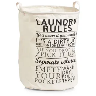 Zeller Laundry Rules, Canvas, Stoff, beige, 38 x 38 x 48 cm