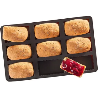 Lurch 85021 FlexiForm Brownie 9fach / Backform für 9 kleine Kuchen (4,5 x 8 cm) aus 100% BPA-freiem Platin Silikon