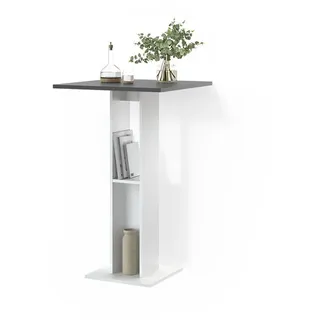 livinity® Bartisch Regusa 65 x 65 cm Weiß/Anthrazit
