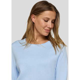 Rundhalspullover RABE, Damen, Gr. 46, blau (pastellblau), Strick, Obermaterial: 75% Viskose, 25% Polyamid, unifarben, regular fit normal, Rundhals, gerader Abschluss, Pullover Rundhalspullover
