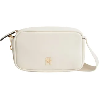 Tommy Hilfiger TH Logotape Camera Bag Umhängetasche Kunstleder Beige/White