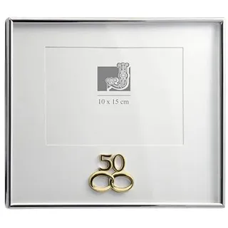 DRW Bilderrahmen zum 50. Jahrestag, goldene Hochzeit, mit Parpartus für 10 x 15 Fotos, Maße: 23 x 18 cm
