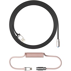Bild Custom Coiled Aviator Cable V2, USB-C auf USB-A - schwarz/pink