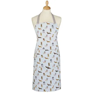 City Look Imports Cooksmart Küchenschürze mit Aufschrift Curious Dogs, 100% Baumwoll-Twill Tropical Bird MF, Blau, Einheitsgröße
