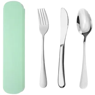 YUDANSI Camping Besteck Set, 3Teiliges Edelstahl Besteck Messer Gabel löffel Für Reise,Picknick,Büro,Schule, Tragbare Büro Und Schule Lunch Edelstahl Bestecks, Outdoor Besteck Camping Reisebesteck Set