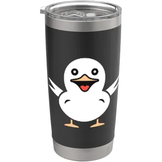 Vogel-Humor Möwen Niedliche einfache minimalistische Möwe Doppelwandiger Edelstahl-Thermobecher