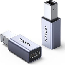 Bild USB C auf USB B Adapter Typ C, USB B), Mobilgerät Adapter grau