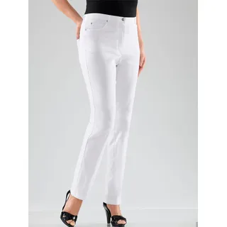 5-Pocket-Hose STEHMANN, Damen, Gr. 26, Kurzgrößen, weiß, 72% Viskose, 25% Polyamid, 3% Elasthan, unifarben, lang, Hosen 5-Pocket-Hose