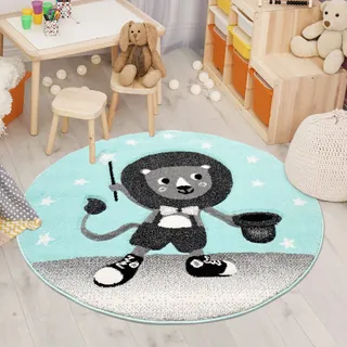 Carpet City Kinderteppich »Bueno Kids 9378« rund 11 mm Höhe Spielteppich, Löwe, Boot, 3D-Effekt, Weicher Flor, Pflegeleicht