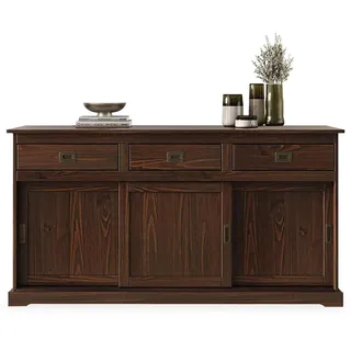 Idimex Anrichte Savona nussbaum , Nussbaumfarben , Holz , Kiefer , Mode , 160x84x45 cm , FSC Mix , Kleinmöbel, Kommoden, Sideboards