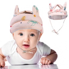 360°Anti-Kollision Baby Helm Schutzhelm,Verstellbarer Kleinkind Kinder Kopfschutz, Kopfschutzmütze Baumwolle Atmungsaktiv, Säugling Schutzhut Kopfschutzkappe für 6 bis 36 Monate Baby
