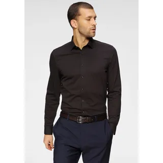 OLYMP Businesshemd »No. Six 24/Seven super slim« in bequemer Jersey-Qualität, schwarz