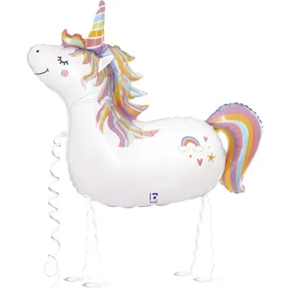 betallic Folienballon Einhorn mit Leine 14,5 x 18,5 x 0,25 cm Mehrfarbig