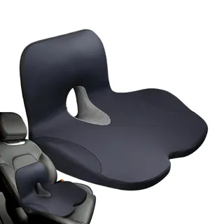 Sitzkissen Autositzkissen Mit Memory Und Rückenstütze | Ergonomisches Lendenkissen Mit Erhöhung Für Langes Sitzen Im Auto Und Rollstuhl