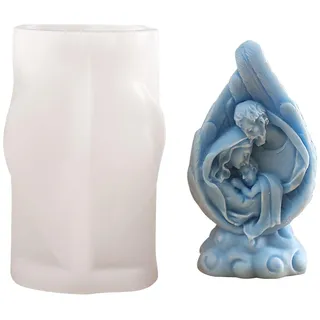 WANDIC Silikonform für Jesus-Krippe, religiöse Heilige Familie, Kunstharz, Jungfrau Maria, Epoxidform, Weihnachtskrippen-Form für Heimdekoration