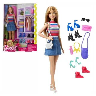 Barbie Puppe mit 11 Zubehörteilen (58 cm)