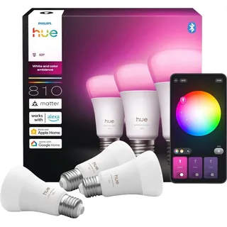 Philips Hue Leuchtmittel E27 White & Color Ambiance 810 lm 6 W 3er Set