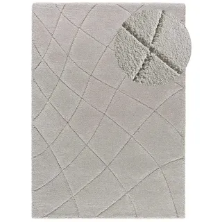 Atticgo Hochflorteppich Silber Molier 160/230 cm , Textil , Mode , Rechteckig , 160x230 cm , Oeko-Tex® Standard 100 , antistatisch, für Fußbodenheizung geeignet, leicht zusammenrollbar , Teppiche und Böden, Teppiche, Hochflorteppiche & Shaggys