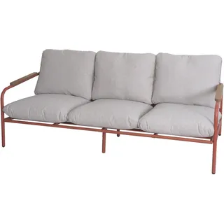 MCW Aluminium-Gartenbank O11 Outdoor 3-Sitzer Sofa 184cm Terrakotta Polster Beige
