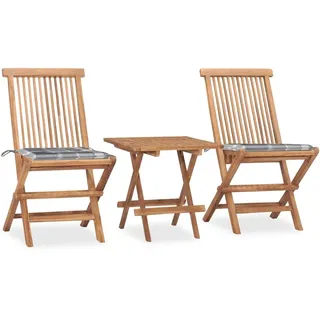 Best Möbel Gartenmöbel Set Balkonmöbel-Set 3-tlg. Garten-Essgruppe mit Kissen Klappbar Massivholz Teak - Gartenmöbelgarnituren CL8498385 2parcel - Braun