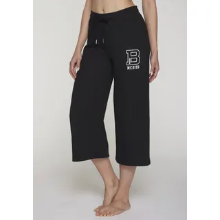 7/8-Hose BENCH. LOUNGEWEAR "Ankle Athletic Jogginghose", Damen, Gr. 40/42, N-Gr, schwarz, angeraute Sweatware, Obermaterial: 60% Baumwolle, 40% Polyester, unifarben, Basic, bequem 7/8-Länge, Hosen 7/8-Hose, mit seitlichen Taschen und Logoprint, Loungewear