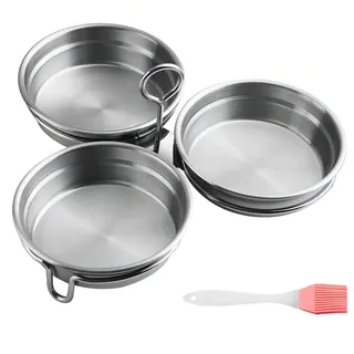 Eierpochierer, Formen aus Edelstahl 304 zum Kochen von Eiern, Pochierte Eier, Pochierte Eiermacher Cups mit Ölpinsel für die Küche zu Hause (Rund/Herzform)