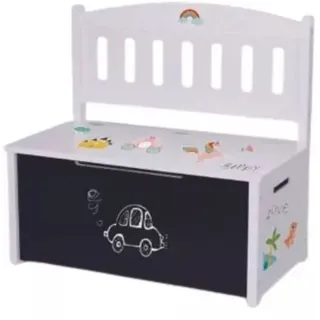 Tooky Toy: 2-in-1 Holz-Spielzeugkiste und Sitzbank