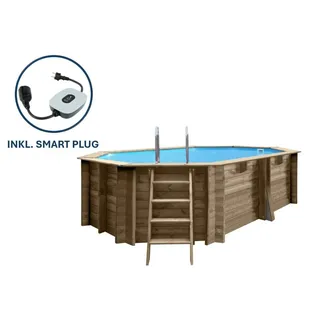GRE Holzbecken oval Modell Grenade 2 436 x 336 x 117 cm, Komplettset