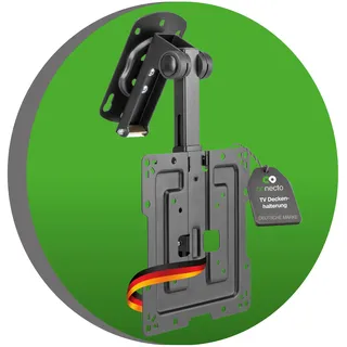 conecto Deckenhalterung für Fernseher, geeignet für 19-43 Zoll, klappbar, höhenverstellbar, schwenkbar, neigbar, bis VESA 200x200, schwarz