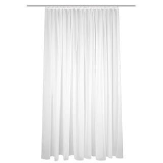 HOMEbasics 41600 Fertigstore SABLIO, transparent, Sablé-Effekt, Faltenband 1:3 cm, Farbe: Weiß, Anzahl 1x, 145 x 300 cm