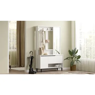 Skye Decor, On11-W, Hallenstand, 100 % MELAMINBESCHICHTETE SPANPLATTEN, Weiß, 102,2 x 35,5 x 178,2 cm - Weiß