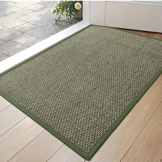 DEXI Fußmatte Innen 43 x 76 cm, rutschfest Schmutzfangmatte mit Gummirücken, absorbierend Fussmatte Innenbereich, Dünn Türmatte, waschbar Sauberlaufmatte für Haustür & Flur, Grün