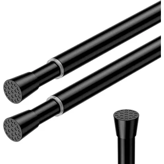 HAOYUNTE Teleskopstangen, Schwarz, 50-69CM, 2 Stück | Duschvorhangstangen, Geeignet für Türvorhänge, Geeignet für Fenster, Geeignet für Badezimmer