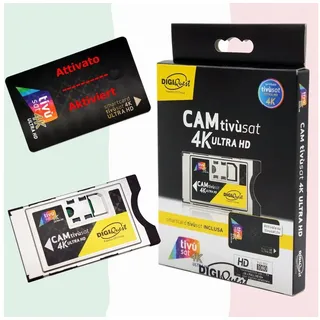 Tivusat 4K UHD Schwarz AKTIVIERT & SmarCam von DIGIQuest, TV Italia in HD/ 4k