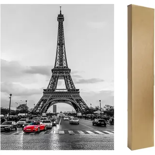 DCIDBEI Square Diamond Painting Eckige Steine 40x50 cm Diamond Painting Bilder Groß DIY 5D Diamant Malerei Malen nach Zahlen Kreuzstich Stickerei Landschaft Eiffelturm Paris in Regen Puzzle Strass