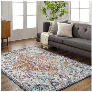 livabliss »MUNICH« rechteckig 11 mm Höhe Vintage Orientteppich, Kurzflor Boho Wohnzimmerteppich, Läufer,