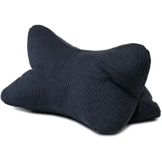 Gözze - Leseknochen Capri, Nackenkissen in Feincord-Optik, Lese- und Relaxkissen für Nacken und Rücken, 40 x 25 cm - Schwarz