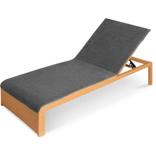 JEMIDI Frottee Schonbezug für Gartenliege Strandliege 75x200cm - Liegenauflage mit Kapuzenüberschlag waschmaschinenfest - versch. Farben