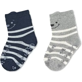 Sterntaler ABS Krabbelsocken Doppelpack Motiv Bär - Baby Stoppersocken - ABS-Motiv auf Spann und Sohle - Krabbelsöckchen mit Innenfutter - Baby und Kinderstrümpfe, marine, Größe 22