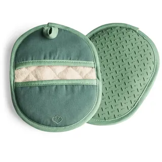 Springlane Topflappen-Set 2-TLG. Mint, Silikon & Baumwolle, hitzebeständig