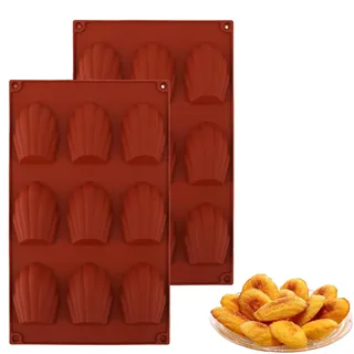 Zwei Silikon-Backformen Madeleines Backform FüR Kuchen,BäRentatzen Backform Und BäRentatzen Form,FüR Pralinen,Bonbons,Kekse Und EiswüRfel (9 Mulden,Braun)