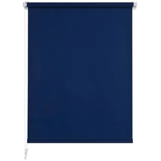 Seitenzugrollo LIEDECO "Klemmfix" Gr. 4, blau, B:45cm H:150cm, Polyester, Rollos, Seitenzugrollo, inkl. Klemmträger