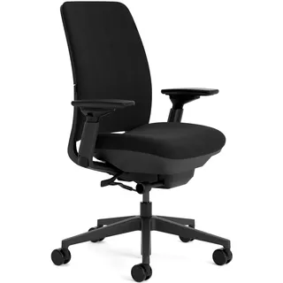 Steelcase Amia Ergonomischer Bürostuhl mit LiveBack Lumbalstütze und 4D-Armlehnen Onyx, 68 x 56.5 x 99