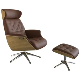 flexlux Relaxsessel Volden 83 x 112 x 125 cm Braun mit verstellbarer Rückenlehne, drehbar
