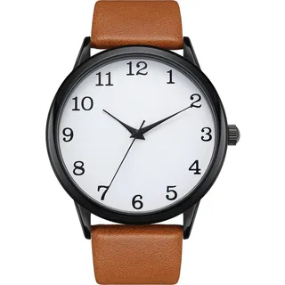 NUOVO Herrenuhr Analoge Quarzuhr Braun Lederarmband wasserdichte Uhr Herren Business Uhr Classic