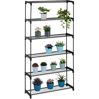 Relaxdays Blumenregal 91 x 28 cm Schwarz