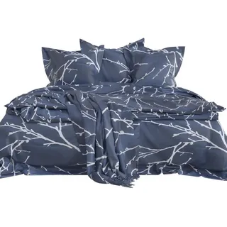 Intirilife Bettbezug Kissenbezug - ZWEIGE - Bettwäsche für Schlafzimmer und Kinderzimmer Jugendzimmer