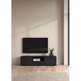 INOSIGN Media TV-Möbel Lowboard 147,2 cm x 38,4 cm x 39,8 cm Schwarz Aluminium/Kunststoff/Metall/Stahl/Spanplatte/Melamin/Holzwerkstoff