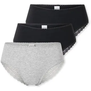 SCHIESSER Damen 3 Pack Brazilian Slip Unterwäsche mit Spitze - Modern Multipacks, Sortiert 2_182905, 42